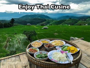 Motorcycle and Thai food